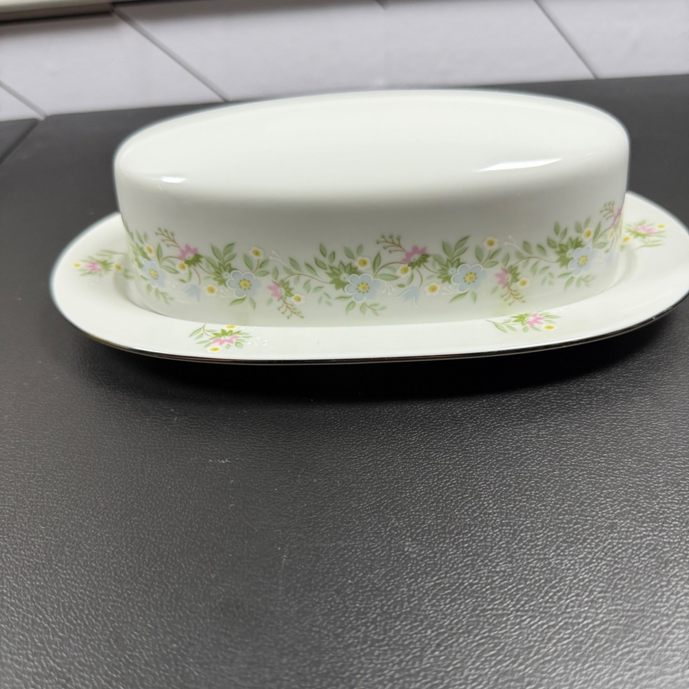 VTG Johann Haviland Butter Dish Unisex OS White Forever Spring Floral Bavaria